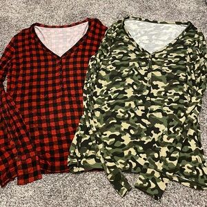 Women’s posh peanut long sleeve bamboo tops size small